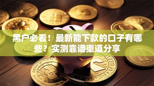 黑户必看！最新能下款的口子有哪些？实测靠谱渠道分享