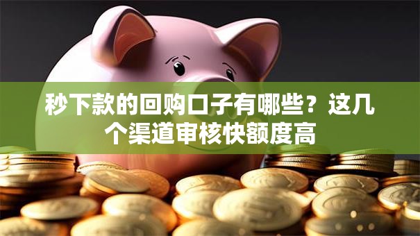 秒下款的回购口子有哪些？这几个渠道审核快额度高