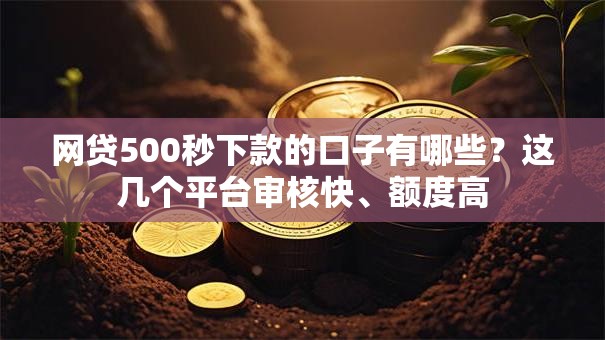 网贷500秒下款的口子有哪些？这几个平台审核快、额度高