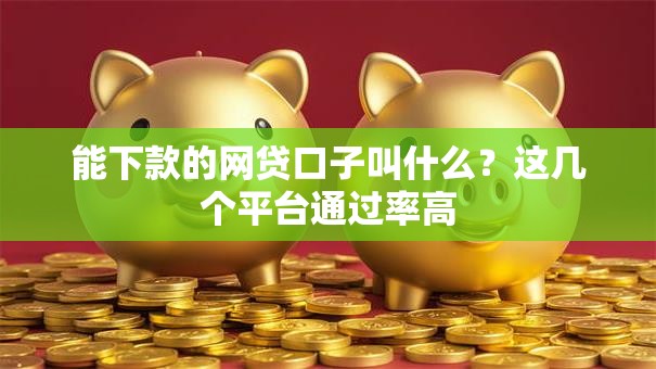 能下款的网贷口子叫什么？这几个平台通过率高