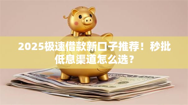 2025极速借款新口子推荐！秒批低息渠道怎么选？
