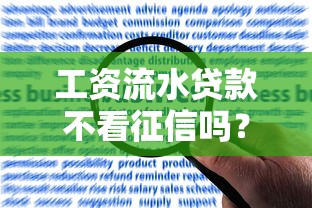 工资流水贷款不看征信吗？揭秘申请条件与隐藏风险