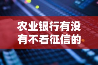 农业银行有没有不看征信的贷款？这种产品叫什么？