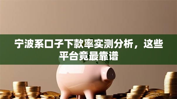 宁波系口子下款率实测分析，这些平台竟最靠谱