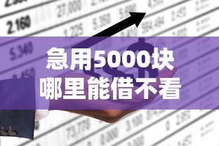 急用5000块哪里能借不看征信？5个靠谱渠道实测解析