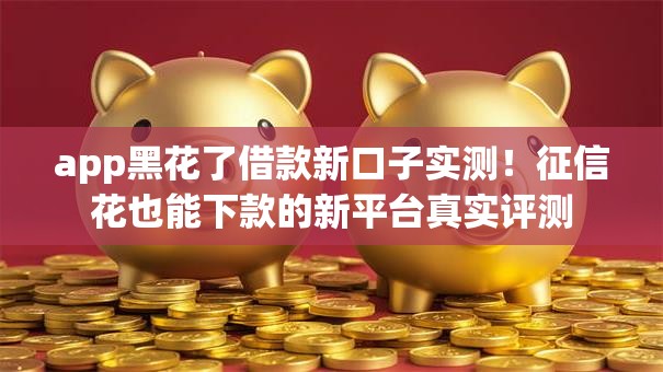 app黑花了借款新口子实测！征信花也能下款的新平台真实评测