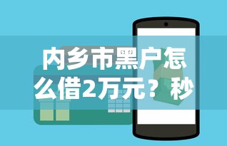 内乡市黑户怎么借2万元？秒下款攻略分享