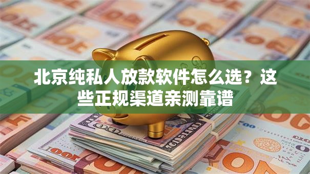 北京纯私人放款软件怎么选？这些正规渠道亲测靠谱