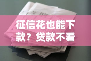 征信花也能下款？贷款不看征信的口子6期真实测评