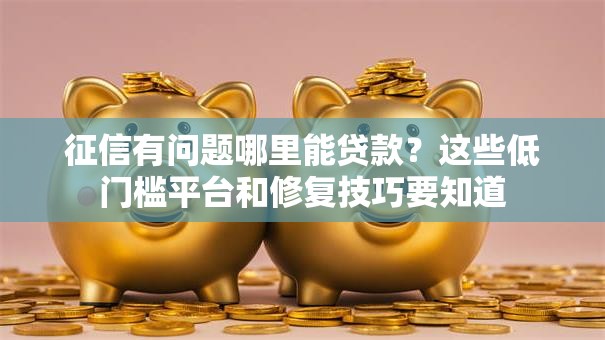 征信有问题哪里能贷款？这些低门槛平台和修复技巧要知道