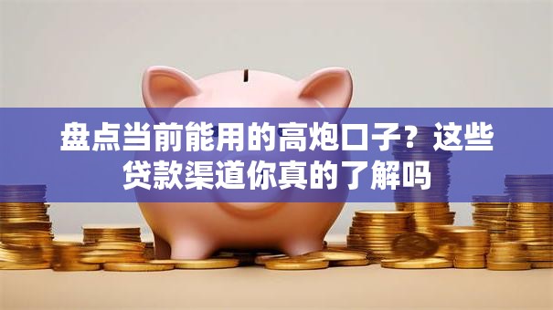 盘点当前能用的高炮口子？这些贷款渠道你真的了解吗