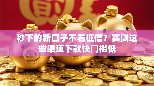 秒下的新口子不看征信？实测这些渠道下款快门槛低