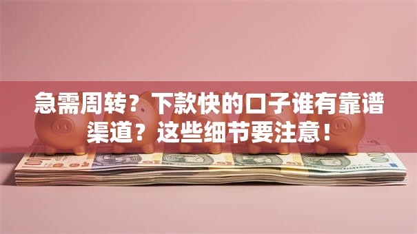 急需周转？下款快的口子谁有靠谱渠道？这些细节要注意！