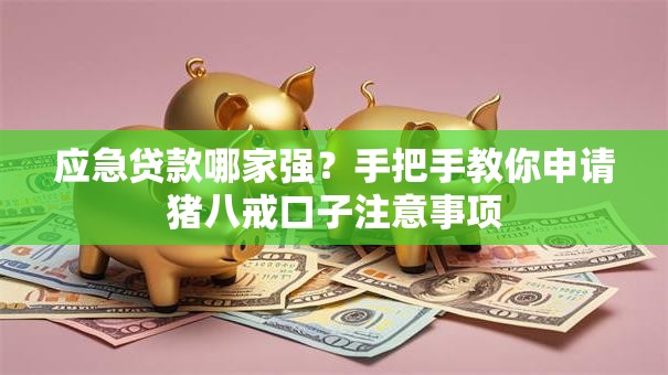 应急贷款哪家强？手把手教你申请猪八戒口子注意事项