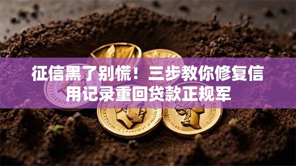征信黑了别慌！三步教你修复信用记录重回贷款正规军