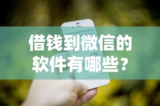 借钱到微信的软件有哪些？这5个正规平台实测靠谱