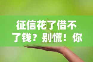 征信花了借不了钱？别慌！你的信用还能救！