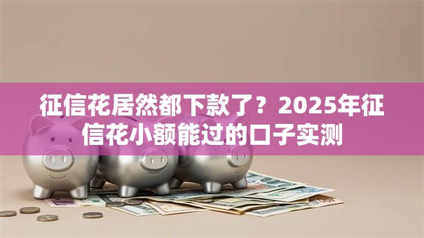 征信花居然都下款了？2025年征信花小额能过的口子实测