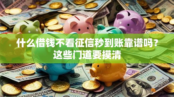 什么借钱不看征信秒到账靠谱吗？这些门道要摸清