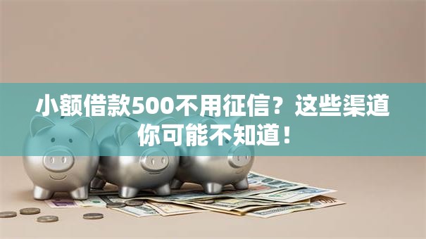 小额借款500不用征信？这些渠道你可能不知道！