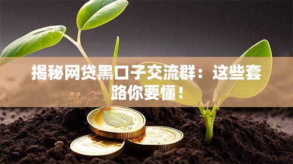 揭秘网贷黑口子交流群：这些套路你要懂！