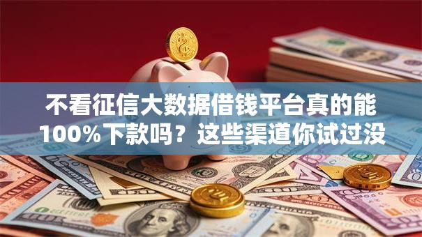 不看征信大数据借钱平台真的能100%下款吗？这些渠道你试过没？