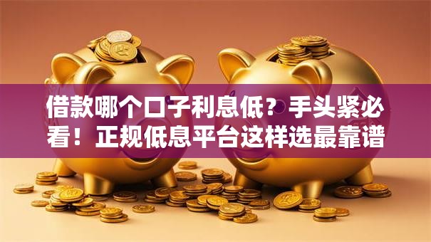 借款哪个口子利息低？手头紧必看！正规低息平台这样选最靠谱