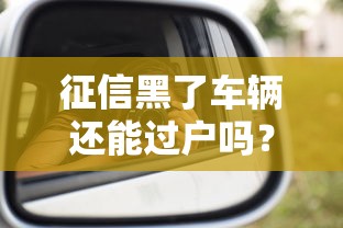 征信黑了车辆还能过户吗？这几点必须提前摸清！
