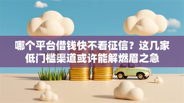 哪个平台借钱快不看征信？这几家低门槛渠道或许能解燃眉之急