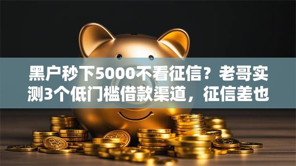 黑户秒下5000不看征信?老哥实测3个低门槛借款渠道,征信差也能快速到账! 黑户秒下5000不看征信?老哥实测3个低门槛借款渠道,征信差也能快速到账!