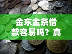 金东金条借款容易吗？真实体验分享+避坑指南