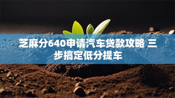 芝麻分640申请汽车贷款攻略 三步搞定低分提车 芝麻分640申请汽车贷款攻略 三步搞定低分提车