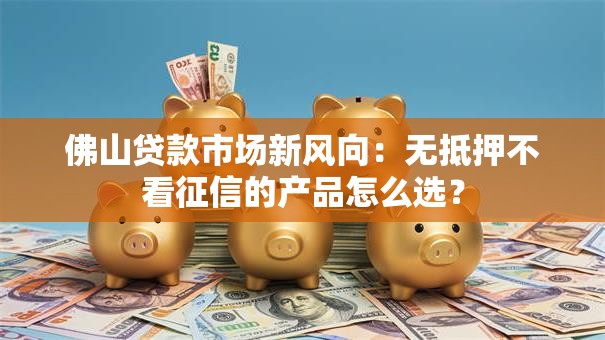 佛山贷款市场新风向：无抵押不看征信的产品怎么选？