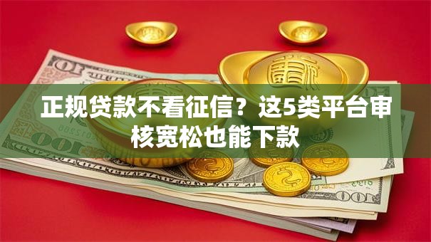 正规贷款不看征信？这5类平台审核宽松也能下款
