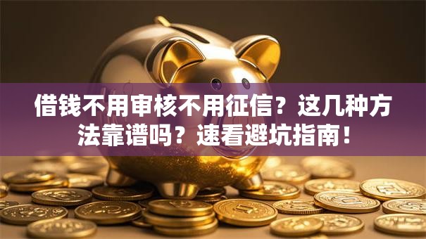 借钱不用审核不用征信？这几种方法靠谱吗？速看避坑指南！