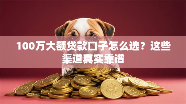 100万大额贷款口子怎么选？这些渠道真实靠谱