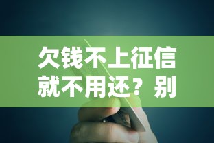 欠钱不上征信就不用还？别被坑了！贷款必懂的信用真相