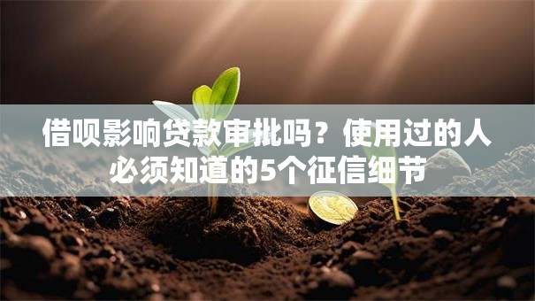 借呗影响贷款审批吗？使用过的人必须知道的5个征信细节