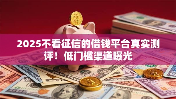 2025不看征信的借钱平台真实测评！低门槛渠道曝光