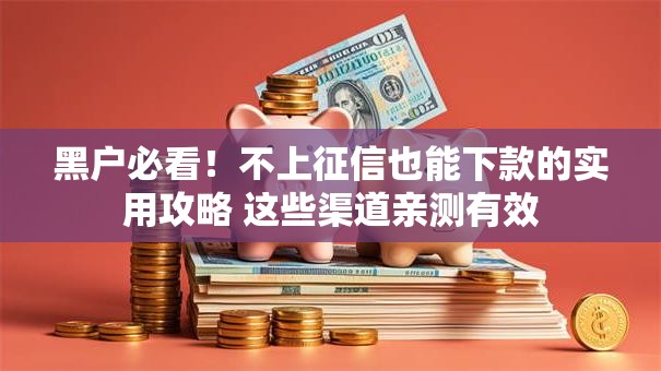 黑户必看！不上征信也能下款的实用攻略 这些渠道亲测有效