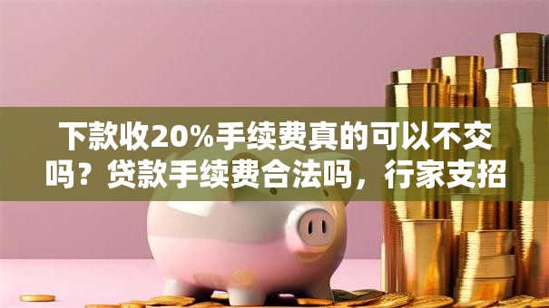 下款收20%手续费真的可以不交吗？贷款手续费合法吗，行家支招避坑指南