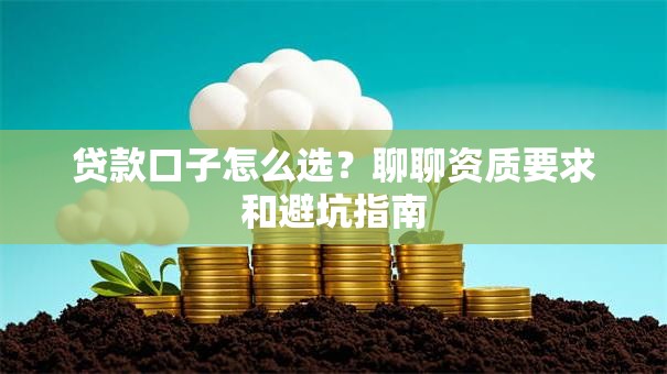 贷款口子怎么选？聊聊资质要求和避坑指南