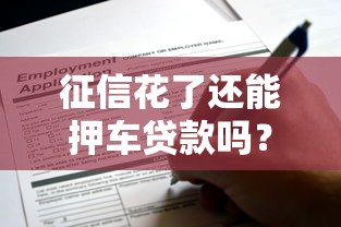 征信花了还能押车贷款吗？申请条件+注意事项全解析