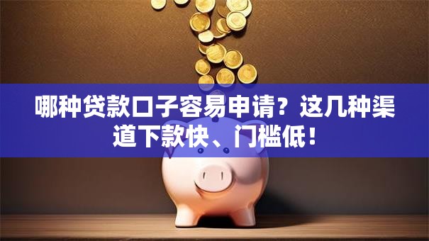 哪种贷款口子容易申请？这几种渠道下款快、门槛低！