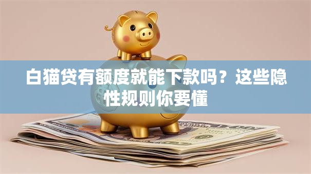 白猫贷有额度就能下款吗？这些隐性规则你要懂