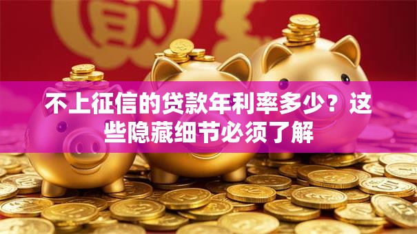 不上征信的贷款年利率多少？这些隐藏细节必须了解
