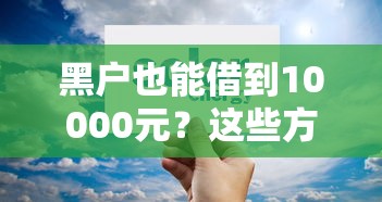 黑户也能借到10000元？这些方法你试过吗