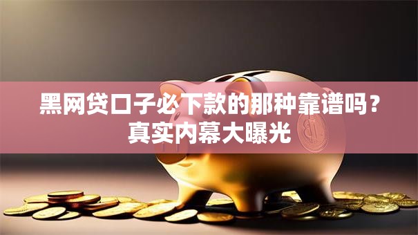 黑网贷口子必下款的那种靠谱吗？真实内幕大曝光