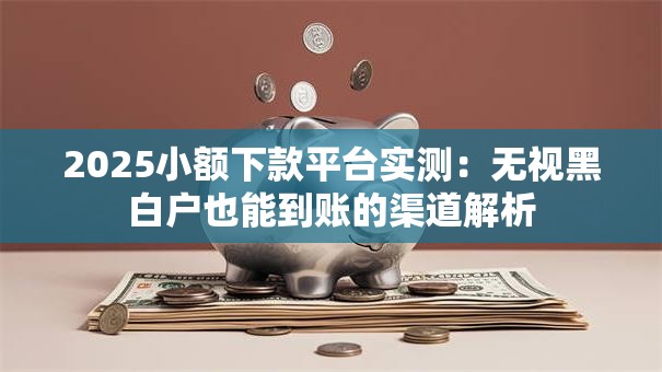 2025小额下款平台实测：无视黑白户也能到账的渠道解析