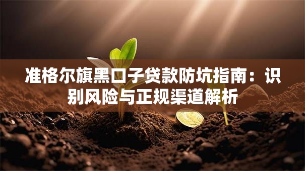 准格尔旗黑口子贷款防坑指南：识别风险与正规渠道解析